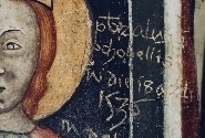 i graffiti sugli affreschi della Cripta